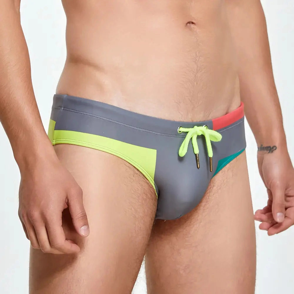 Seobean Men's Color Block Bikini - Low Rise Swim Briefs 230904
