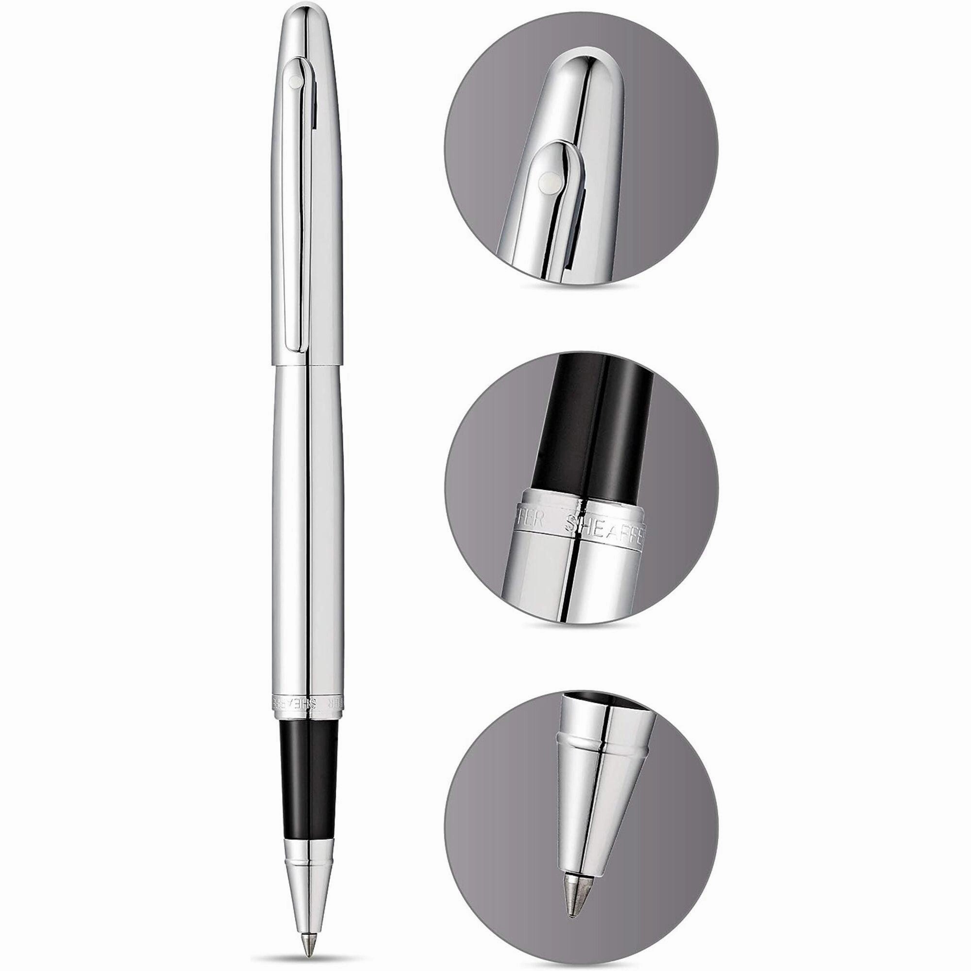 Sheaffer Rollerball Pen - VFM Polished Chrome Finish Barrel with Medium Tip | E1942151
