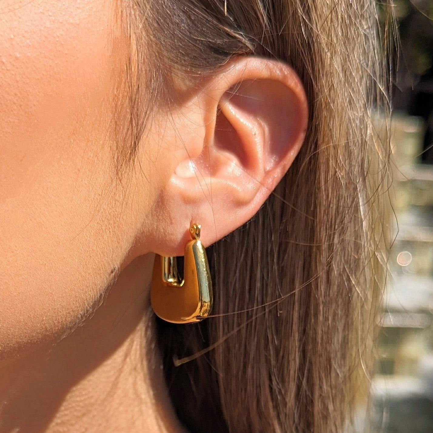 Silver Geometric Hoop Earrings