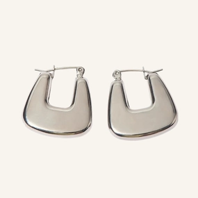 Silver Geometric Hoop Earrings