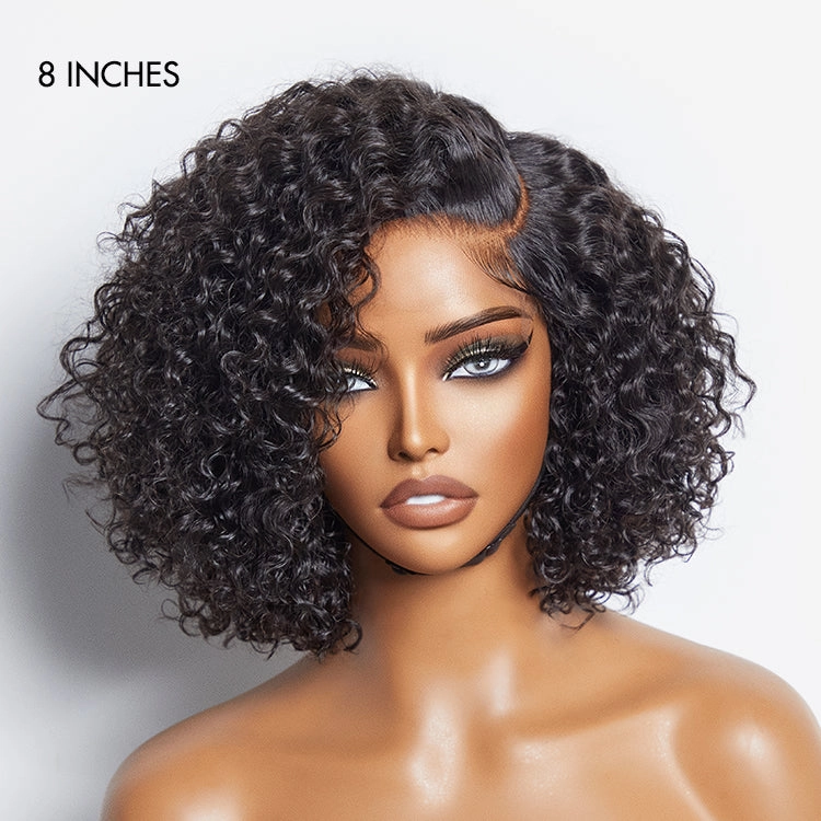 Special Offer | Trendy Short Cut Curly Minimalist HD Lace Glueless Side Part Wig 100% Human Hair