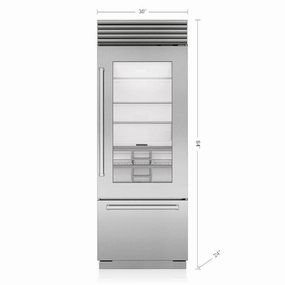 Sub-Zero CL3050UG/S/P/R 30" Classic Over-and-Under Refrigerator/Freezer with Glass Door