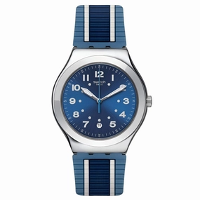 Swatch Men's Watch - Irony Bluora Swiss Quartz Blue and White Rubber Strap | YWS436