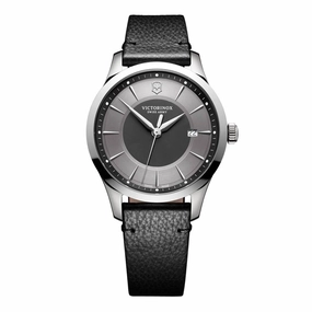 Swiss Army Men's Strap Watch - Alliance Grey & Black Dial Black Leather | 241804