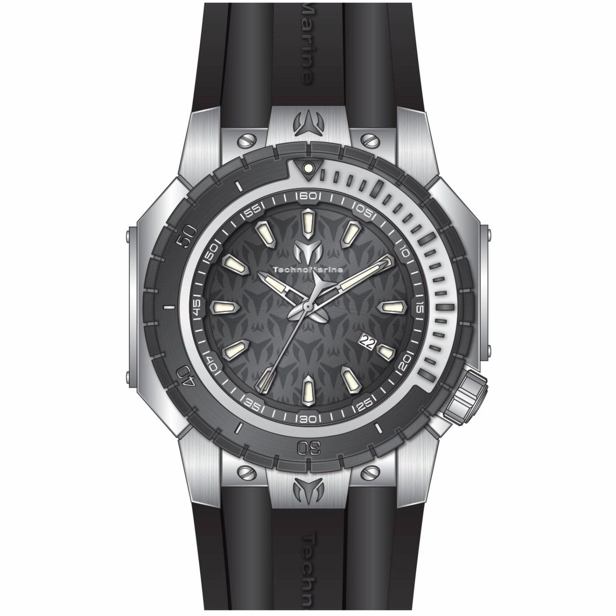 Technomarine Men's Watch - Manta Sea Quartz Gunmetal Dial Silicone Strap | TM-224006