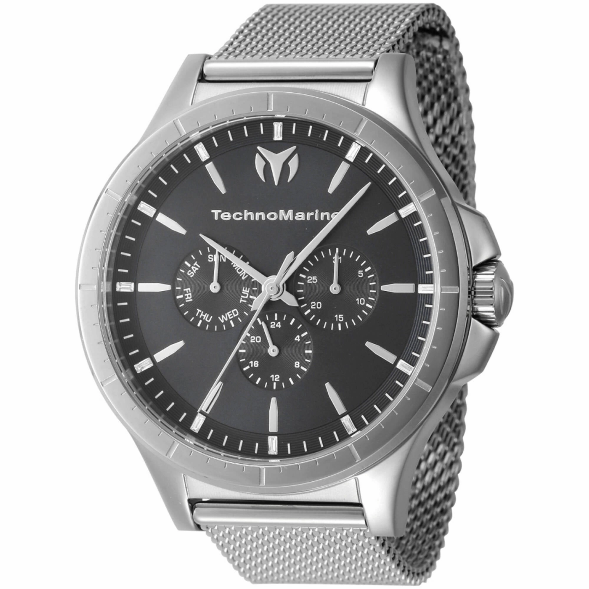 Technomarine Men's Watch - Moonsun Quartz Charcoal Dial Mesh Bracelet | TM-822018