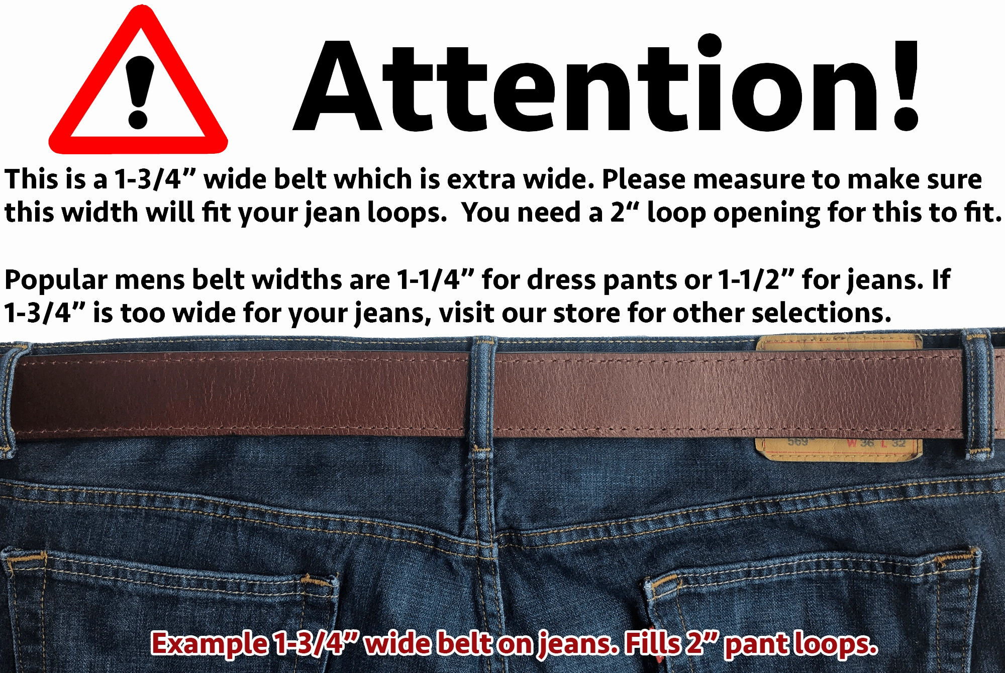 The Eastwood: Men's Black Non Stitched Leather Belt Max Thick 1.75" Extra Wide