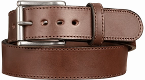 The Eastwood: Men's Brown Stitched Leather Belt Max Thick 1.75" Extra Wide