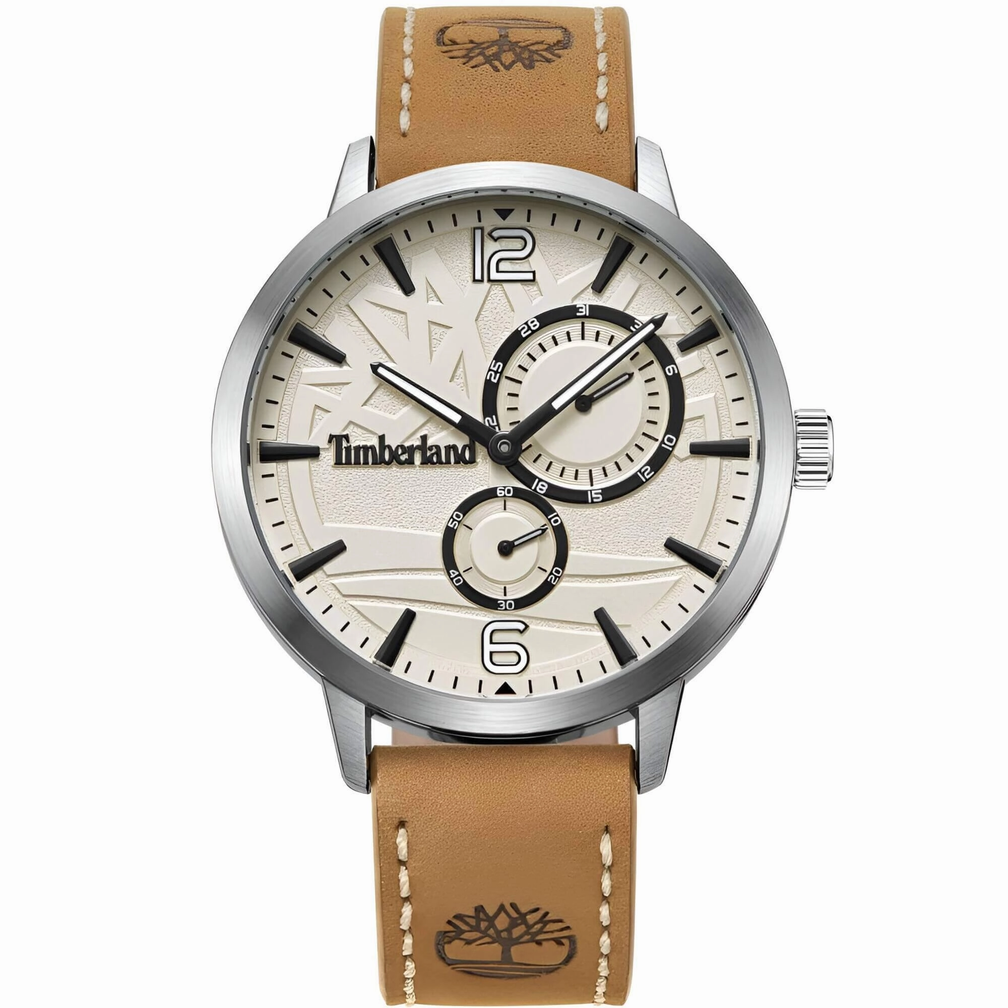 Timberland Men's Watch - Dress Sport Beige Dial Tan Strap Quartz Date | TDWGF2182102