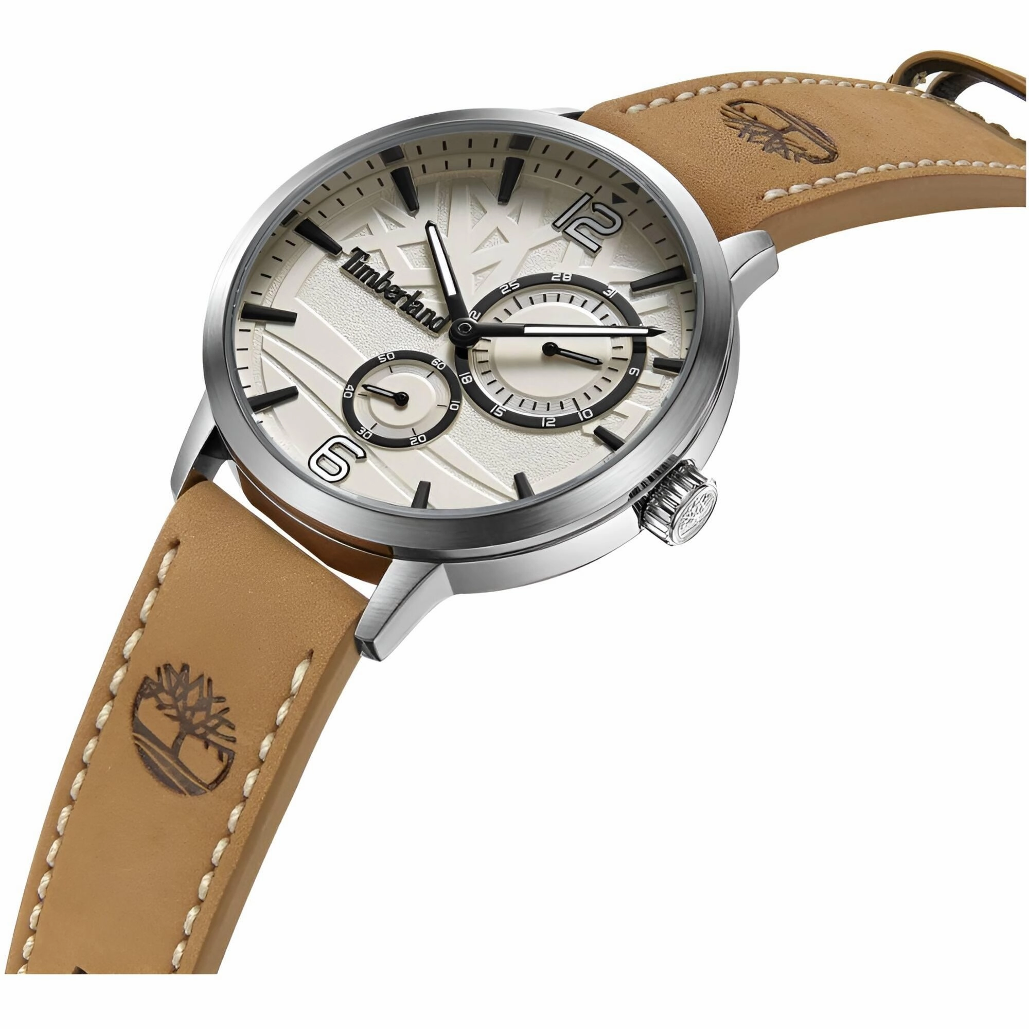 Timberland Men's Watch - Dress Sport Beige Dial Tan Strap Quartz Date | TDWGF2182102