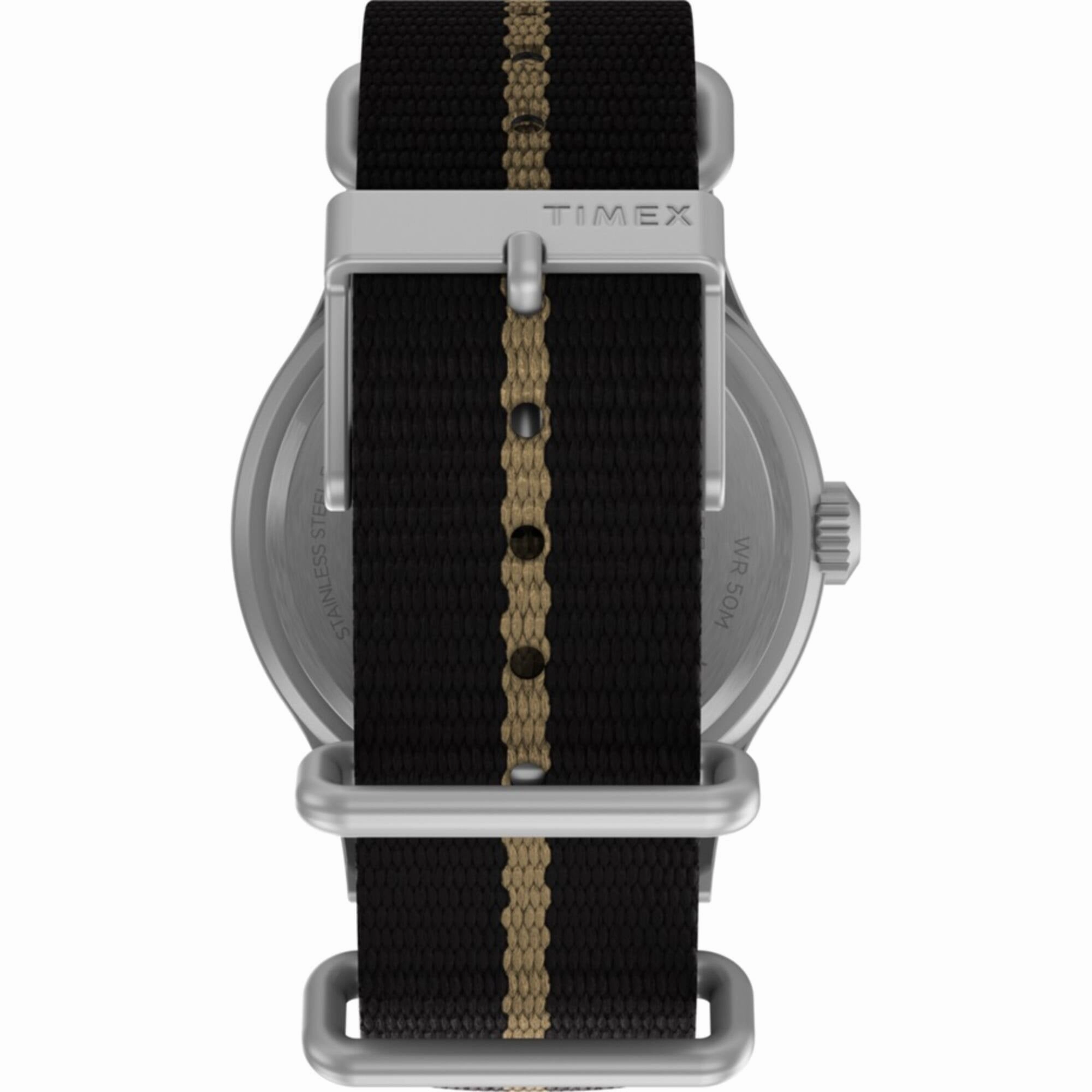 Timex Men's Quartz Watch - Expedition Sierra Black and Brown Fabric Strap | TW2V07800