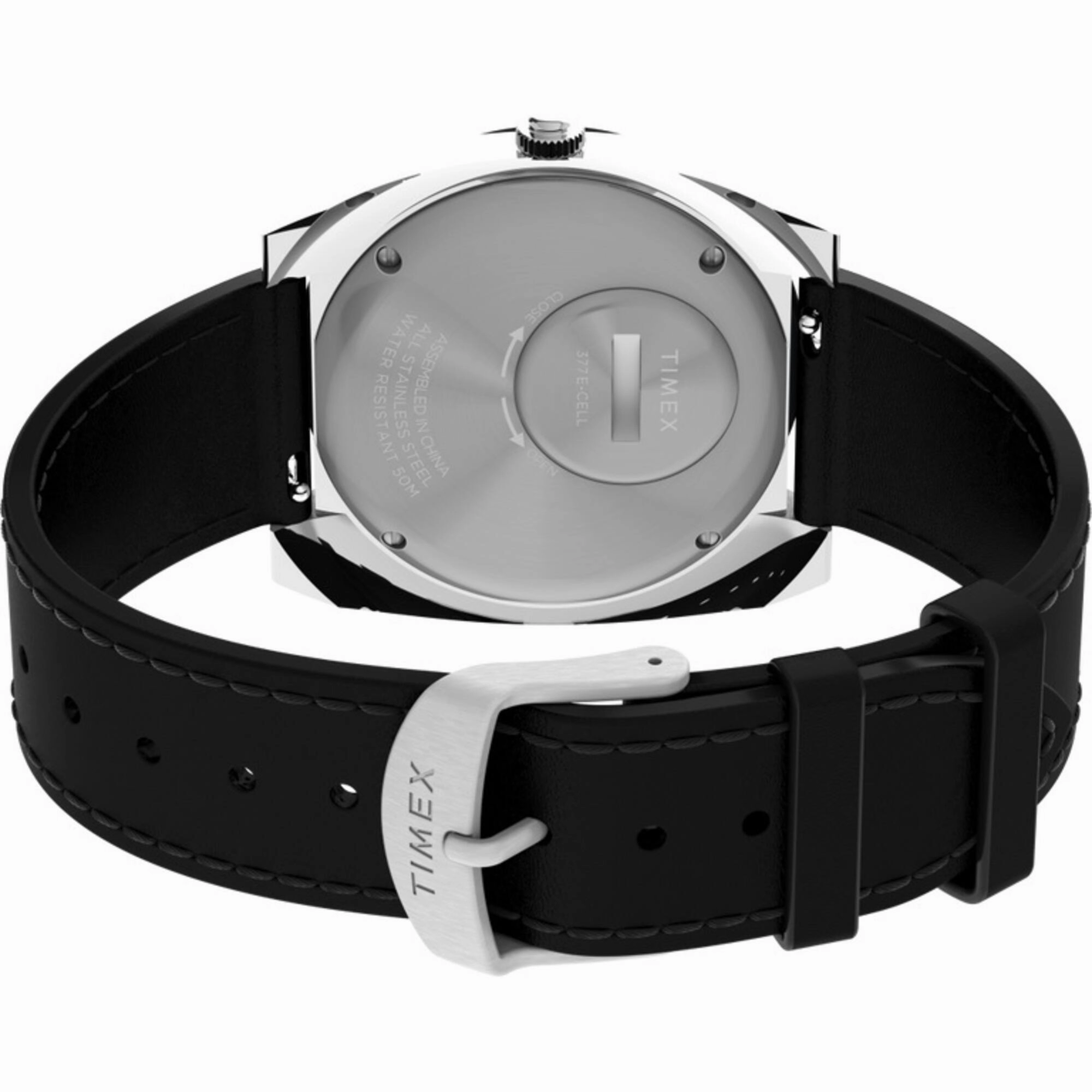 Timex Men's Quartz Watch - World Time Reissue Silver Tone Case Strap | TW2V69500V3