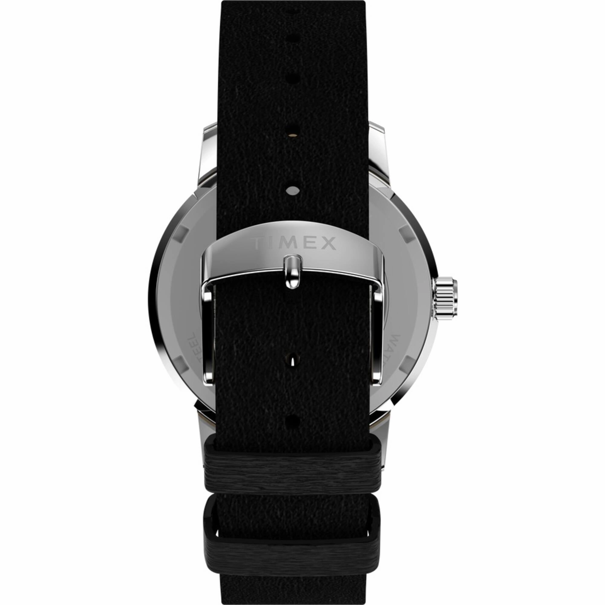 Timex Men's Watch - Marlin Automatic Silver Dial Black Leather Strap | TW2W19000ZV