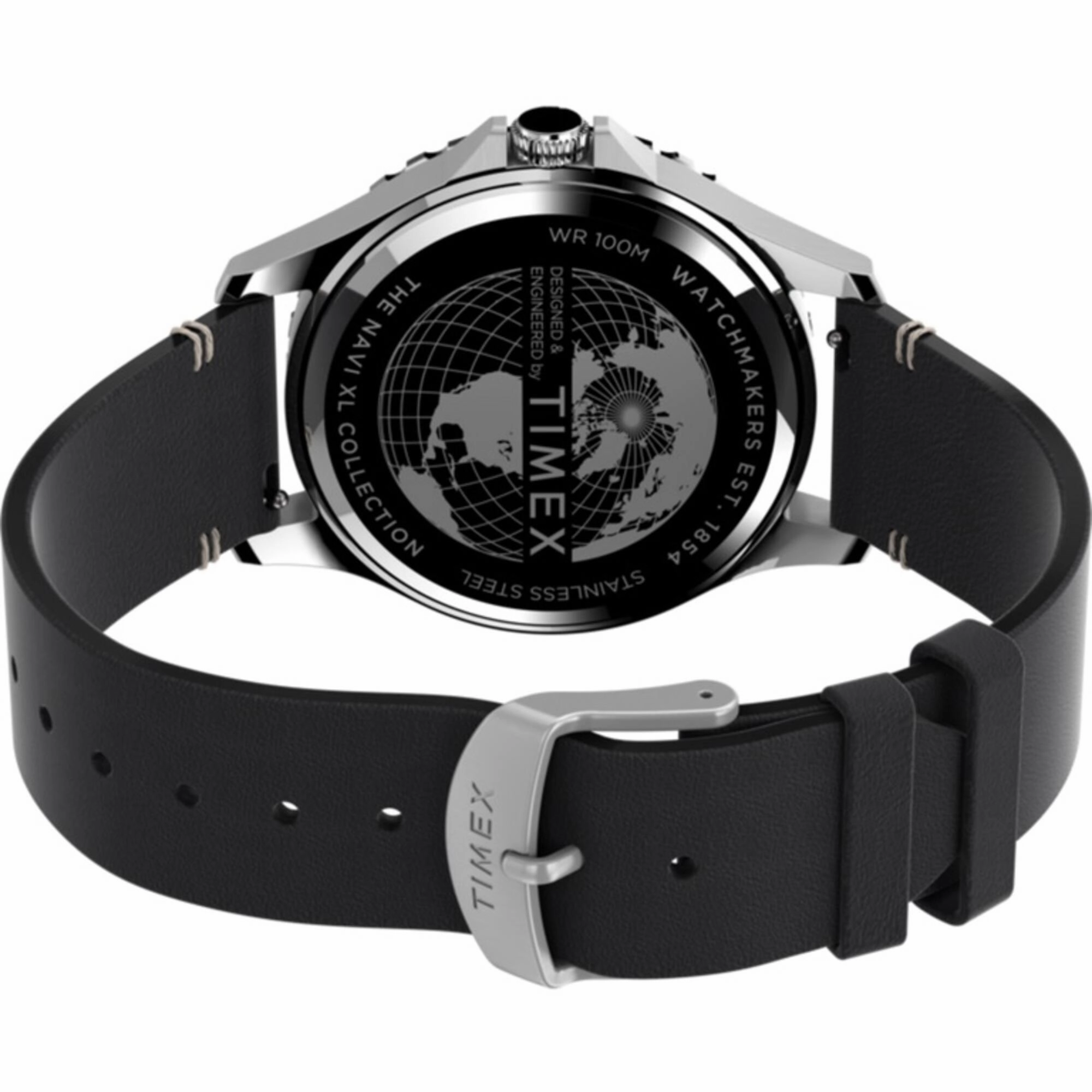 Timex Men's Watch - Navi XL Black Round Dial Stainless Steel Case Strap | TW2V45300VQ