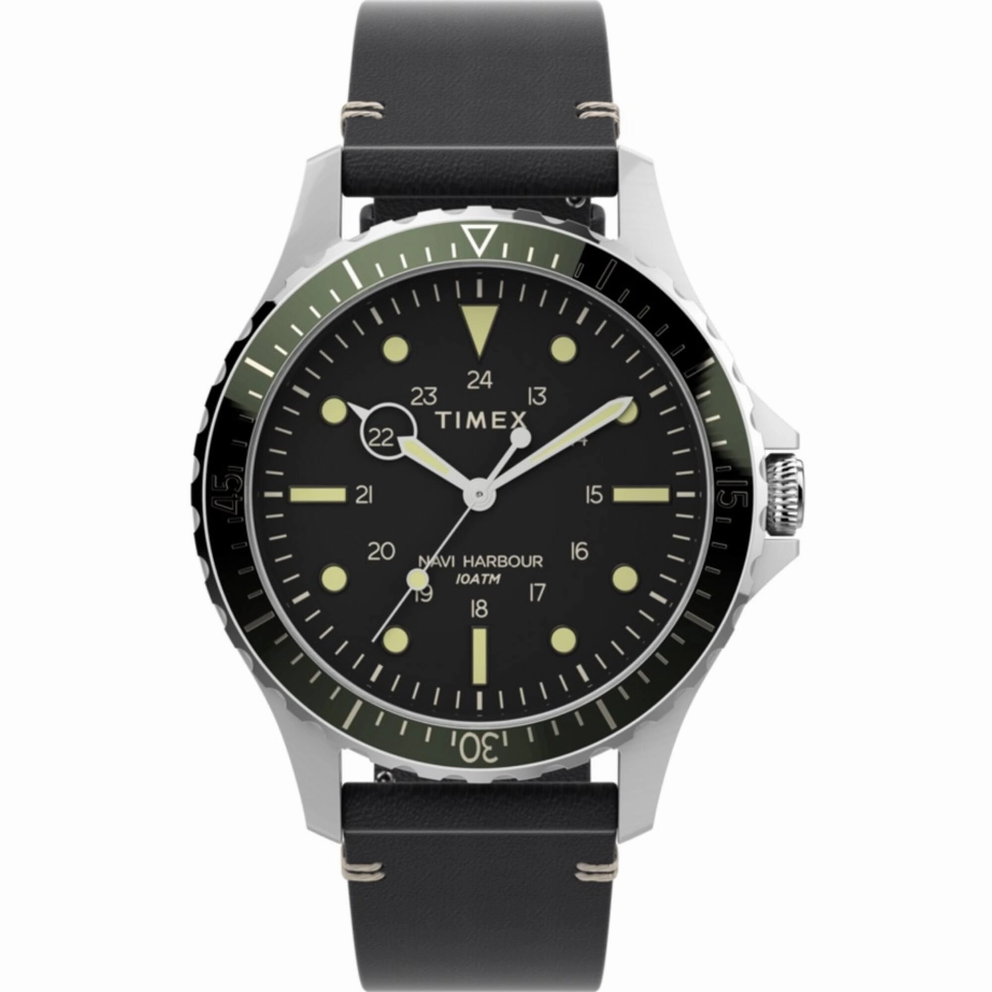 Timex Men's Watch - Navi XL Black Round Dial Stainless Steel Case Strap | TW2V45300VQ