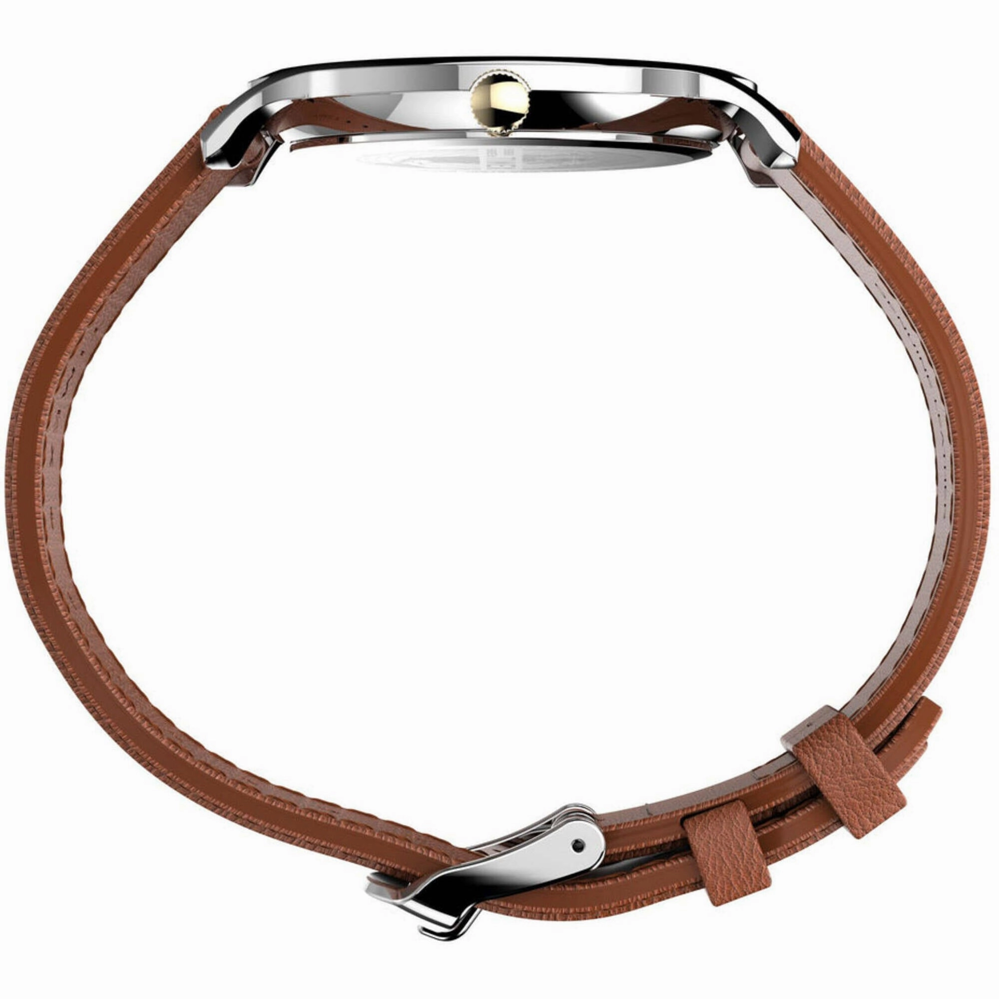 Timex Men's Watch - Norway Quartz Cream Dial Brown Leather Strap | TW2V28200