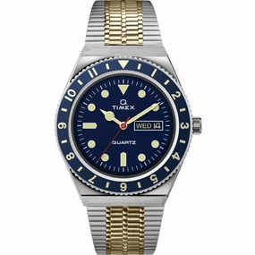 Timex Men's Watch - Q Diver Quartz Blue Dial Stainless Steel Bracelet | TW2V18400ZV