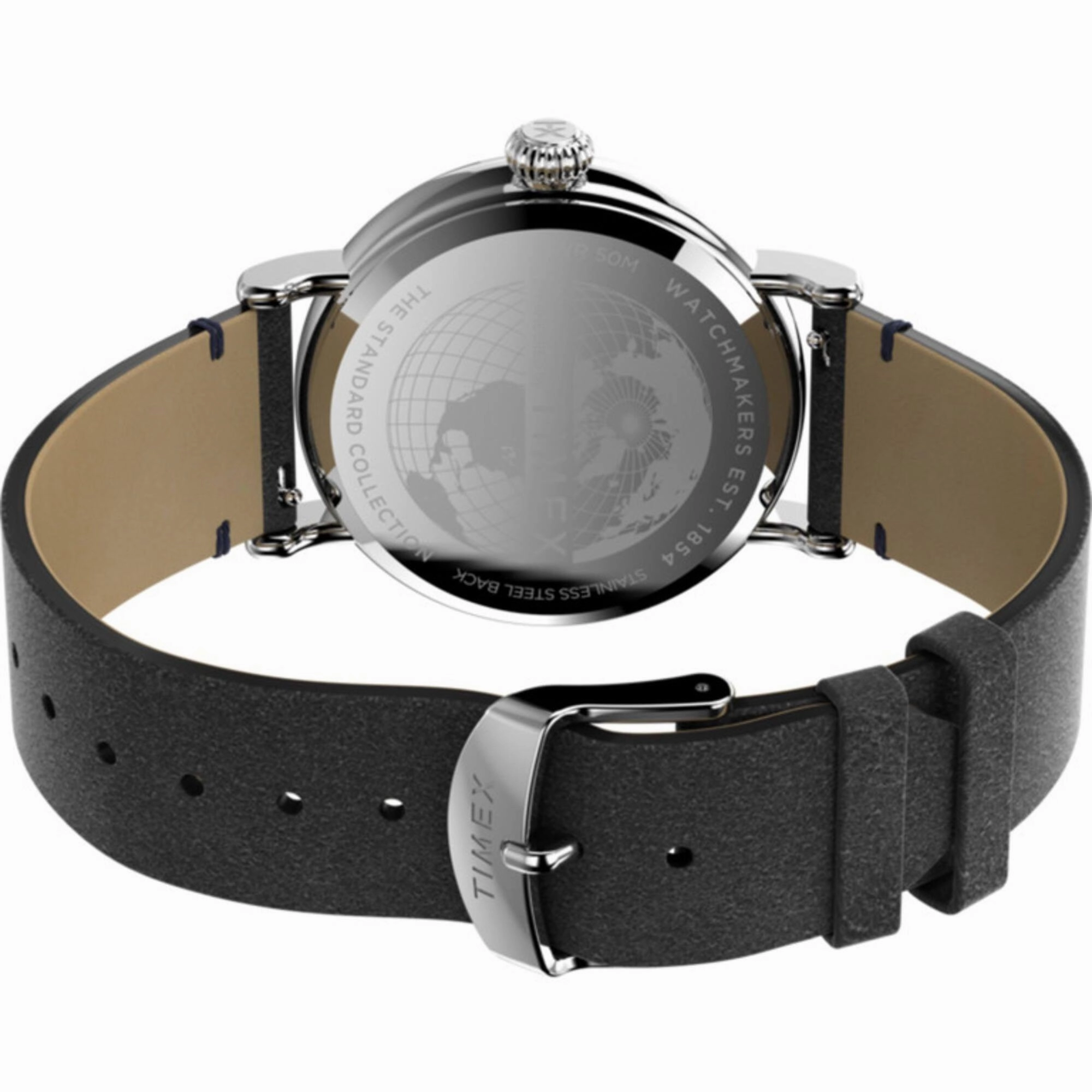 Timex Men's Watch - Standard Blue and White Dial Black Leather Strap | TW2V71300VQ