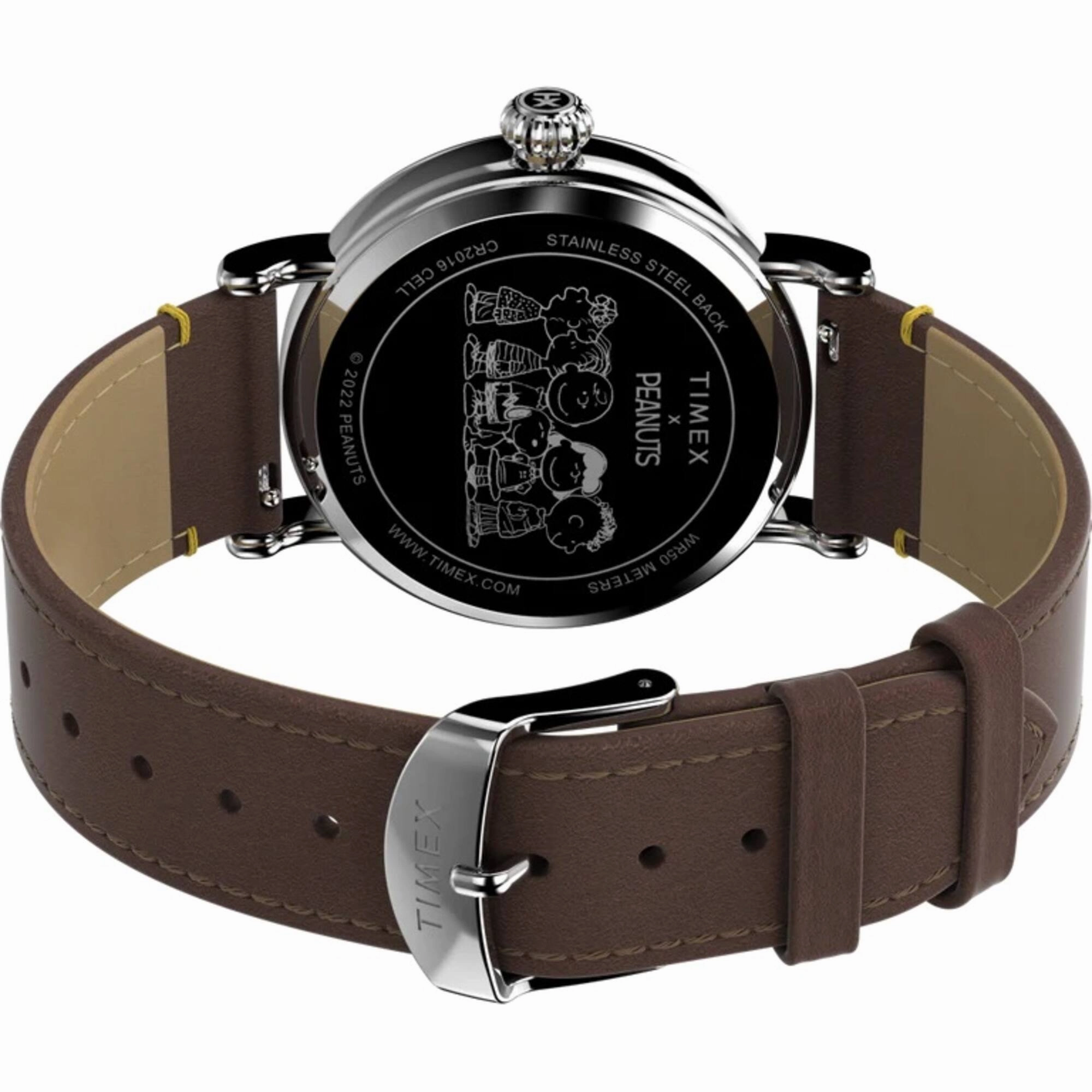 Timex Men's Watch - Standard Peanuts Tan Dial Leather Strap Quartz | TW2V60100VQ
