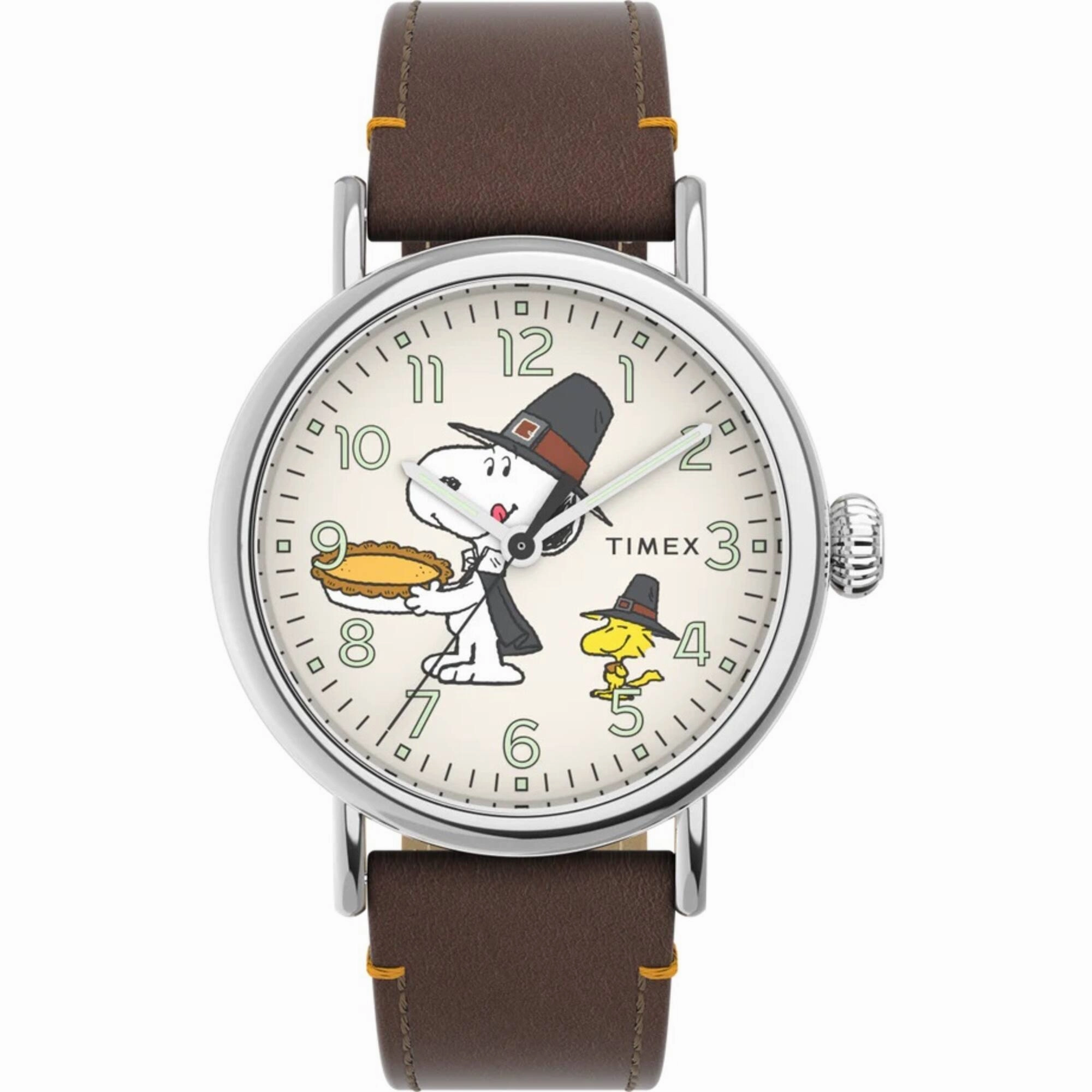 Timex Men's Watch - Standard Peanuts Tan Dial Leather Strap Quartz | TW2V60100VQ