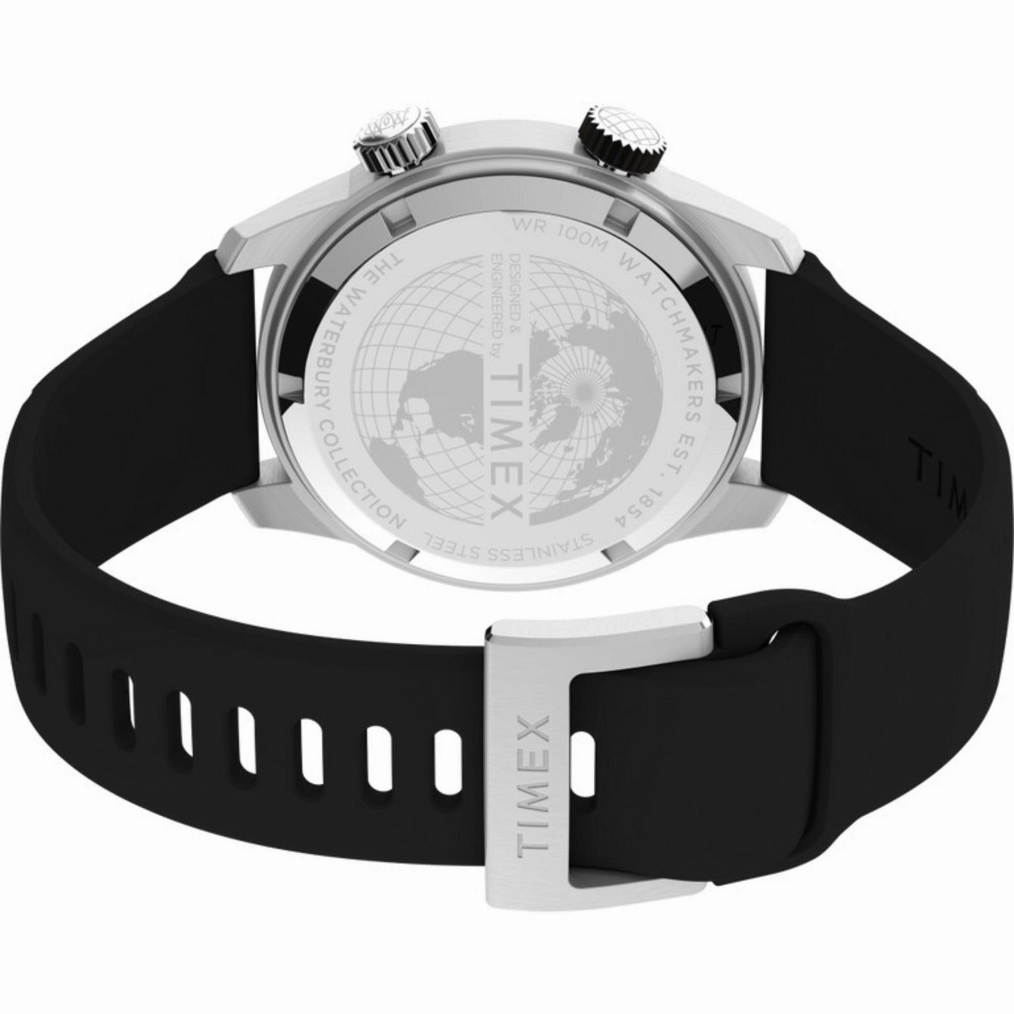 Timex Men's Watch - The Waterbury Black and Yellow Dial Rubber Strap | TW2V73400