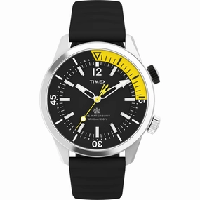Timex Men's Watch - The Waterbury Black and Yellow Dial Rubber Strap | TW2V73400