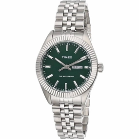 Timex Men's Watch - Waterbury Legacy Green Dial Stainless Steel Bracelet | TW2V18100VQ