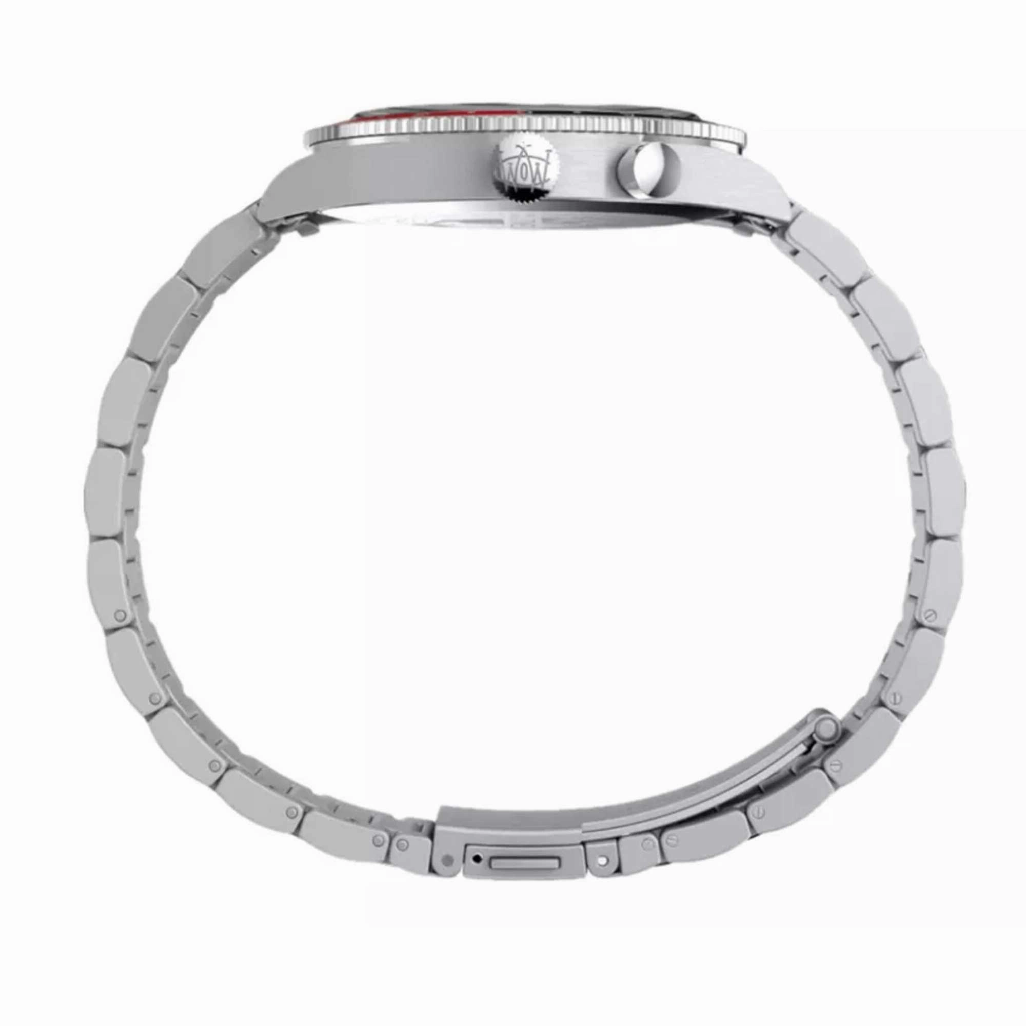 Timex Men's Watch - Waterbury Quartz GMT Black Dial Silver Tone Bracelet | TW2W22700VQ