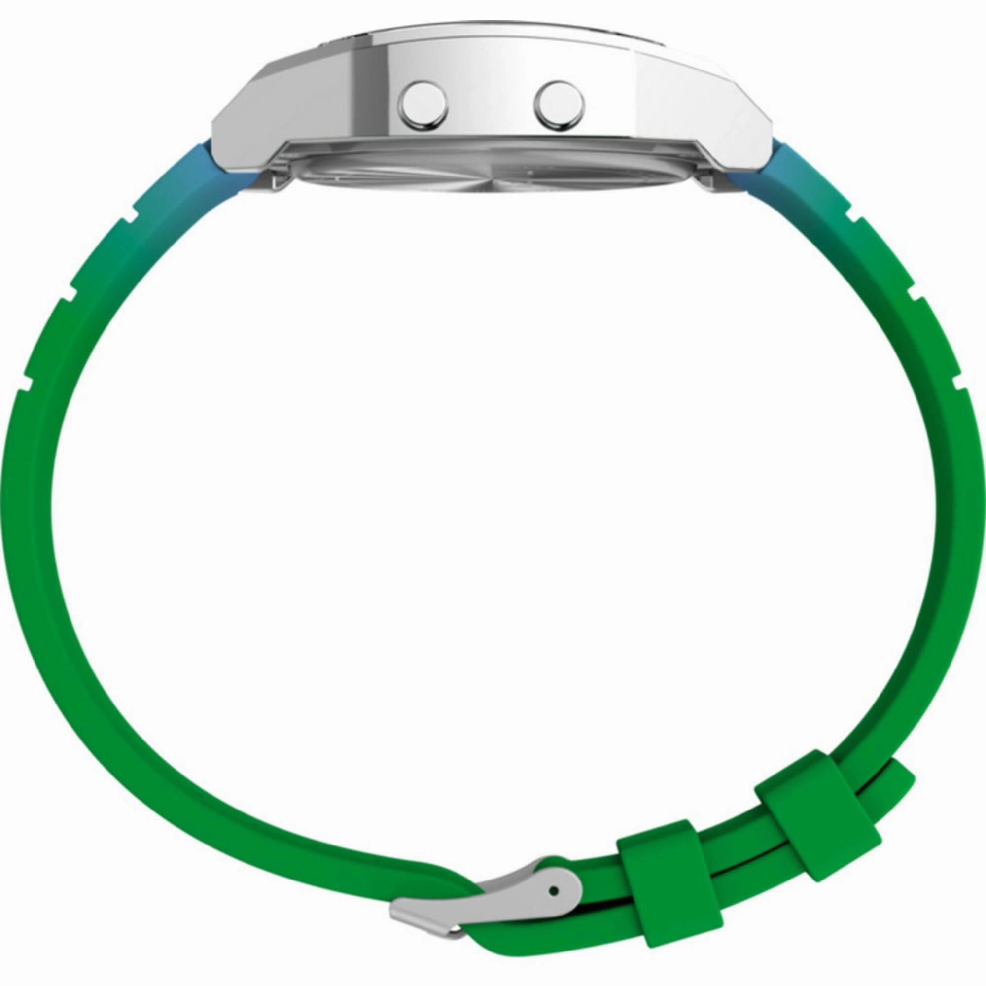 Timex Women's Digital Watch - T80 Blue and Green Resin Strap Alarm | TW2V74500YB