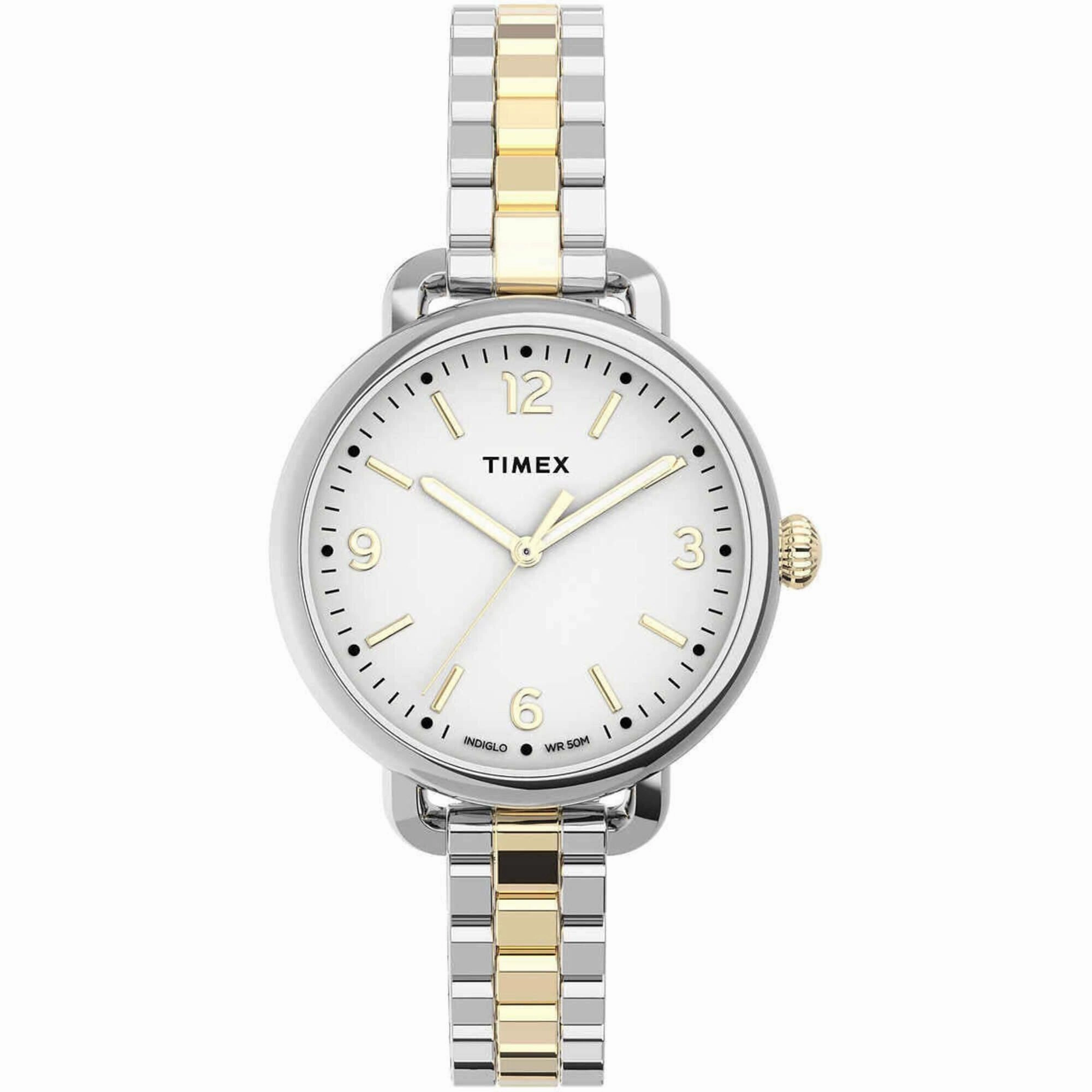 Timex Women's Watch - Standard Demi White Dial Two Tone Steel Bracelet | TW2U60200VQ