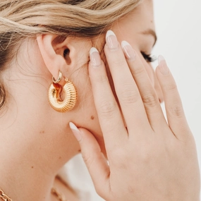 True Love Textured Hoop Earrings - WATERPROOF