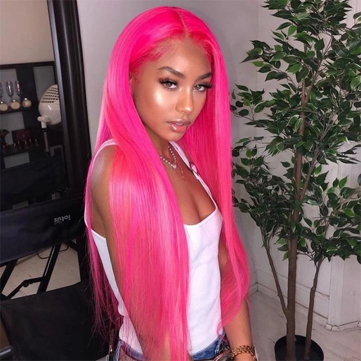 Tuneful Special Customise 13x6 Colored Lace Front Human Hair Wigs Platinum Blonde Orange Grey Green Red 613 Frontal Wigs