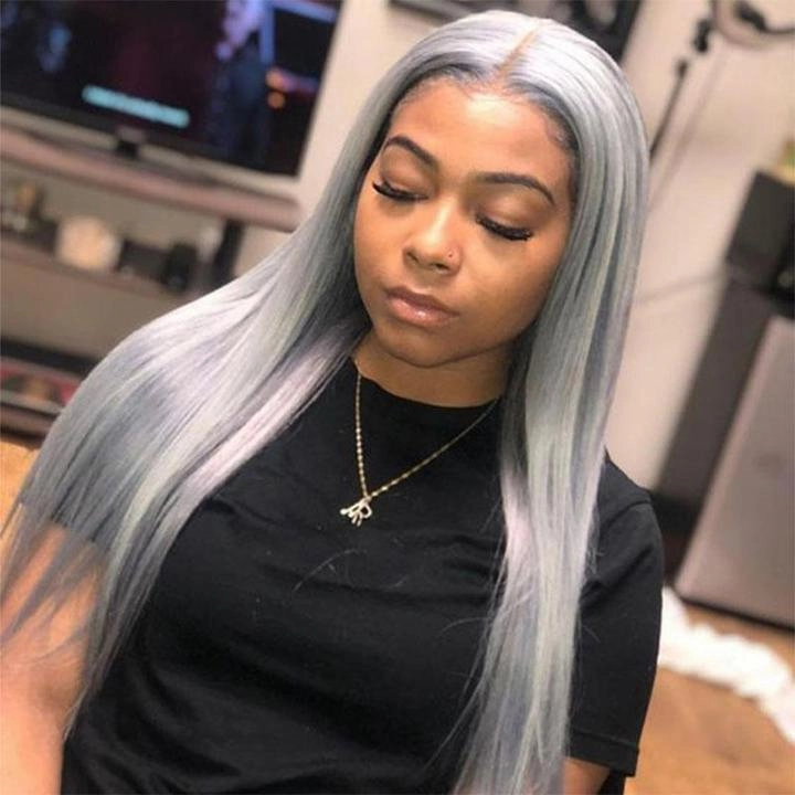 Tuneful Special Customise 13x6 Colored Lace Front Human Hair Wigs Platinum Blonde Orange Grey Green Red 613 Frontal Wigs