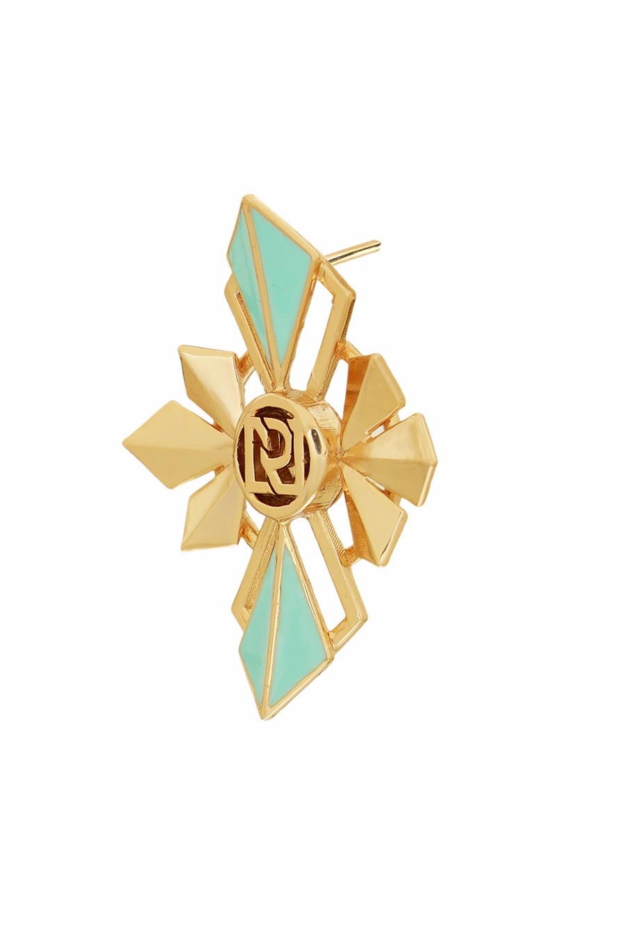 Zia Gold Plated Chunky Green Stud Earrings