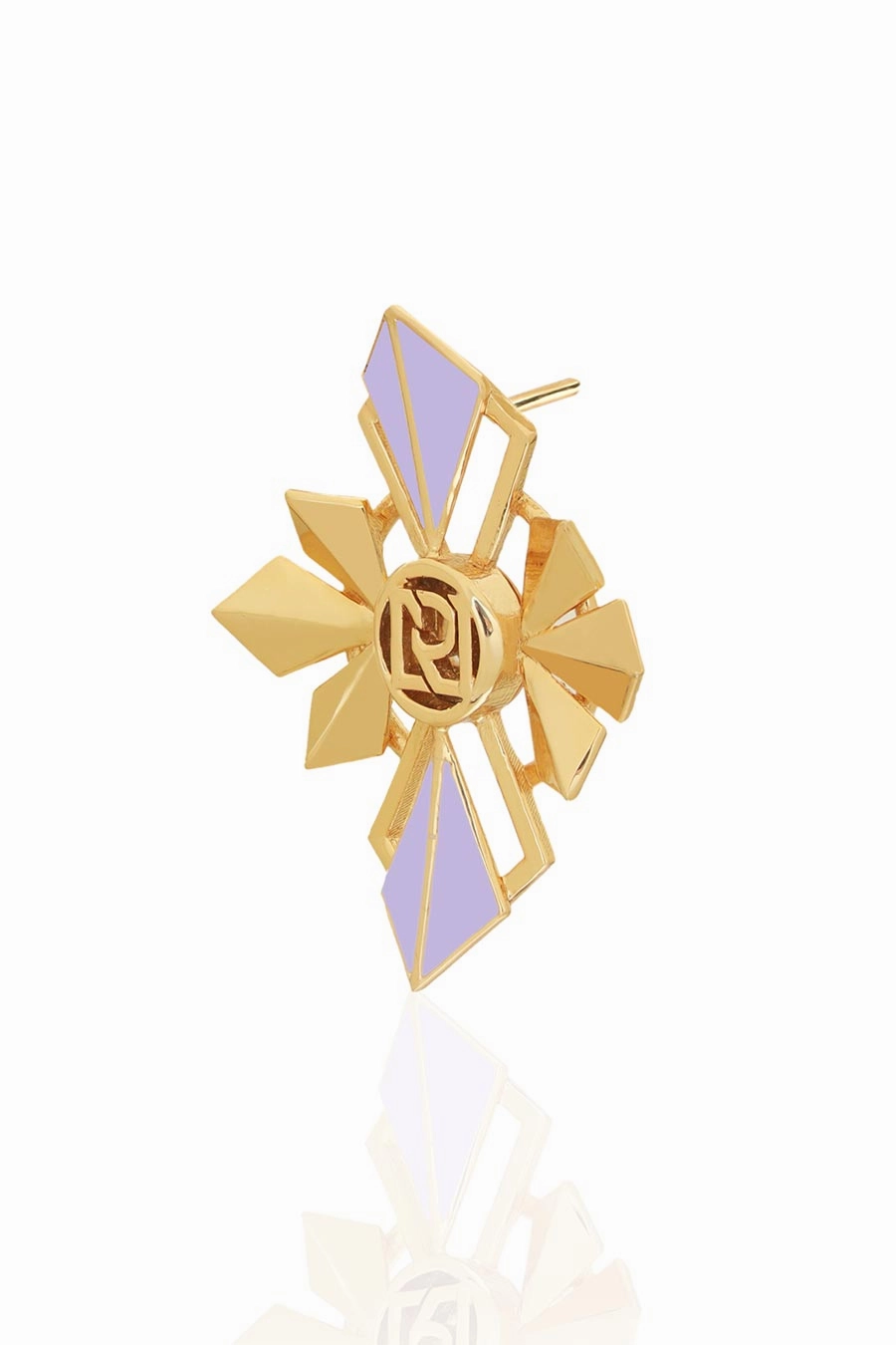 Zia Gold Plated Chunky Mauve Stud Earrings