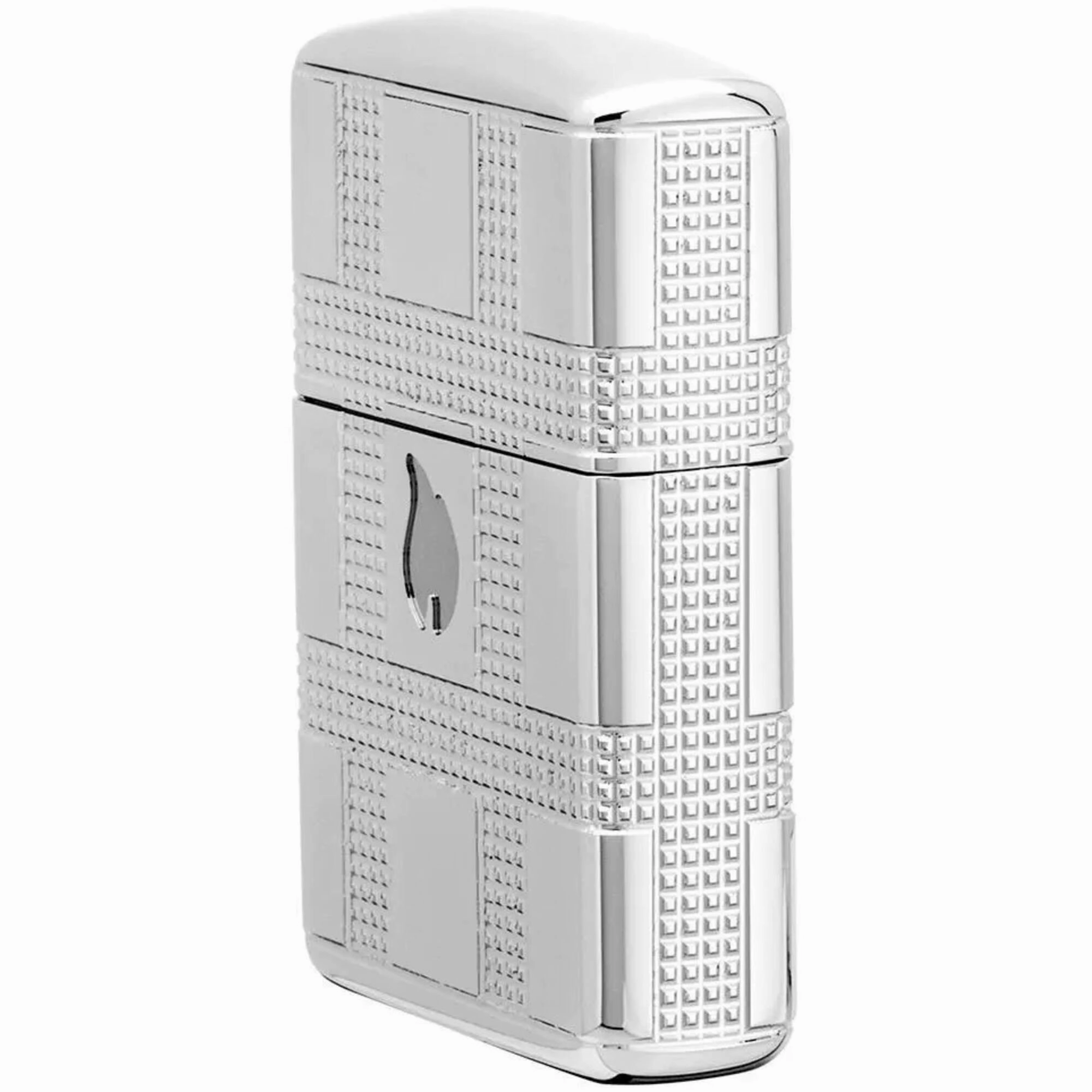 Zippo Pocket Lighter - Geometric Design Metal High Polished Chrome Finish | 49079